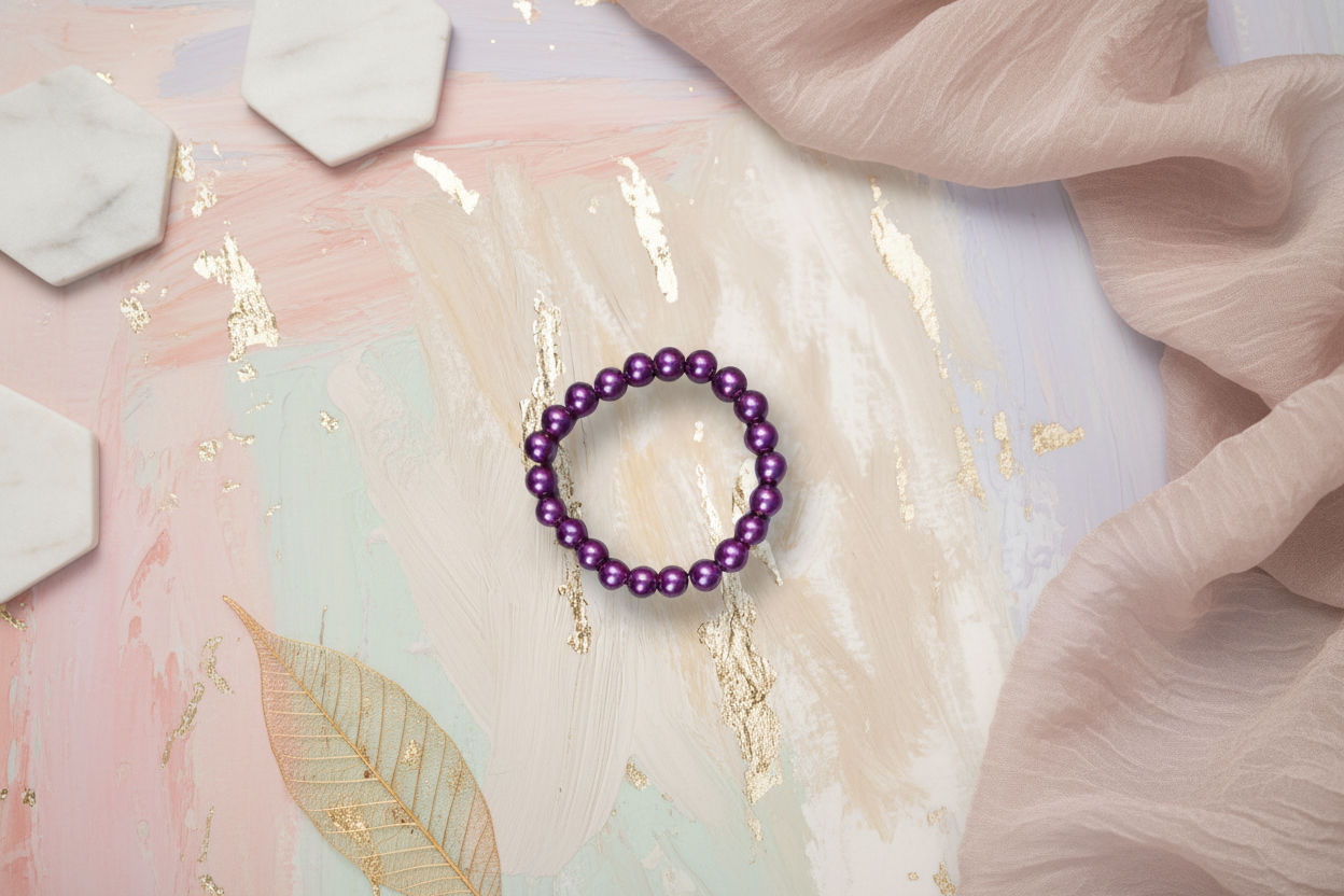 Purple Metallic Beads Bracelet 3