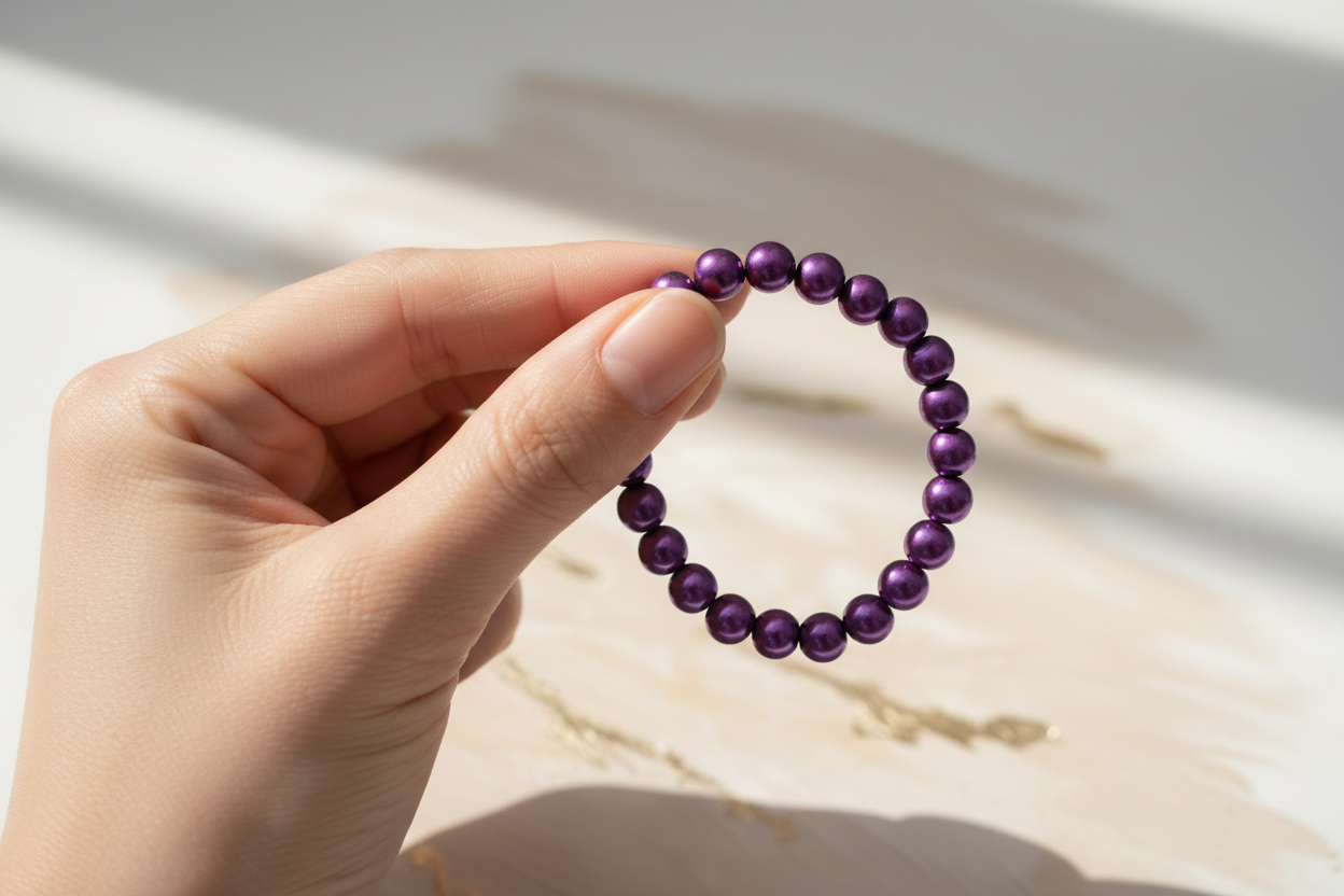 Purple Metallic Beads Bracelet 5