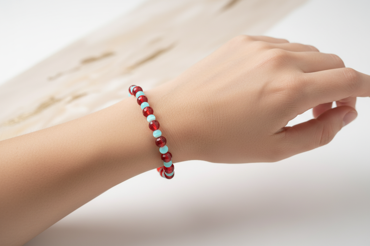 Red and Green Beads Bracelet 4
