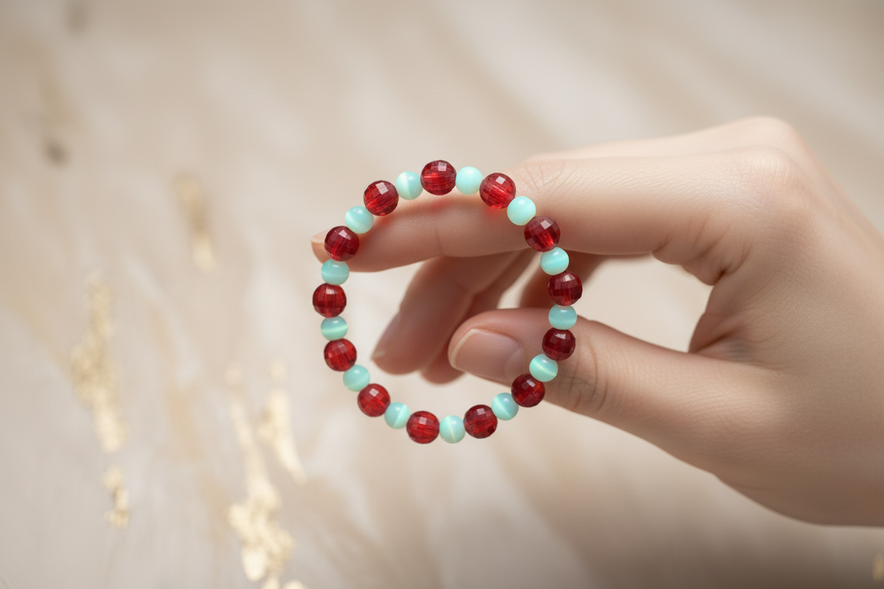 Red and Green Beads Bracelet 5