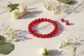 Red Crackle Beads Bracelet 2