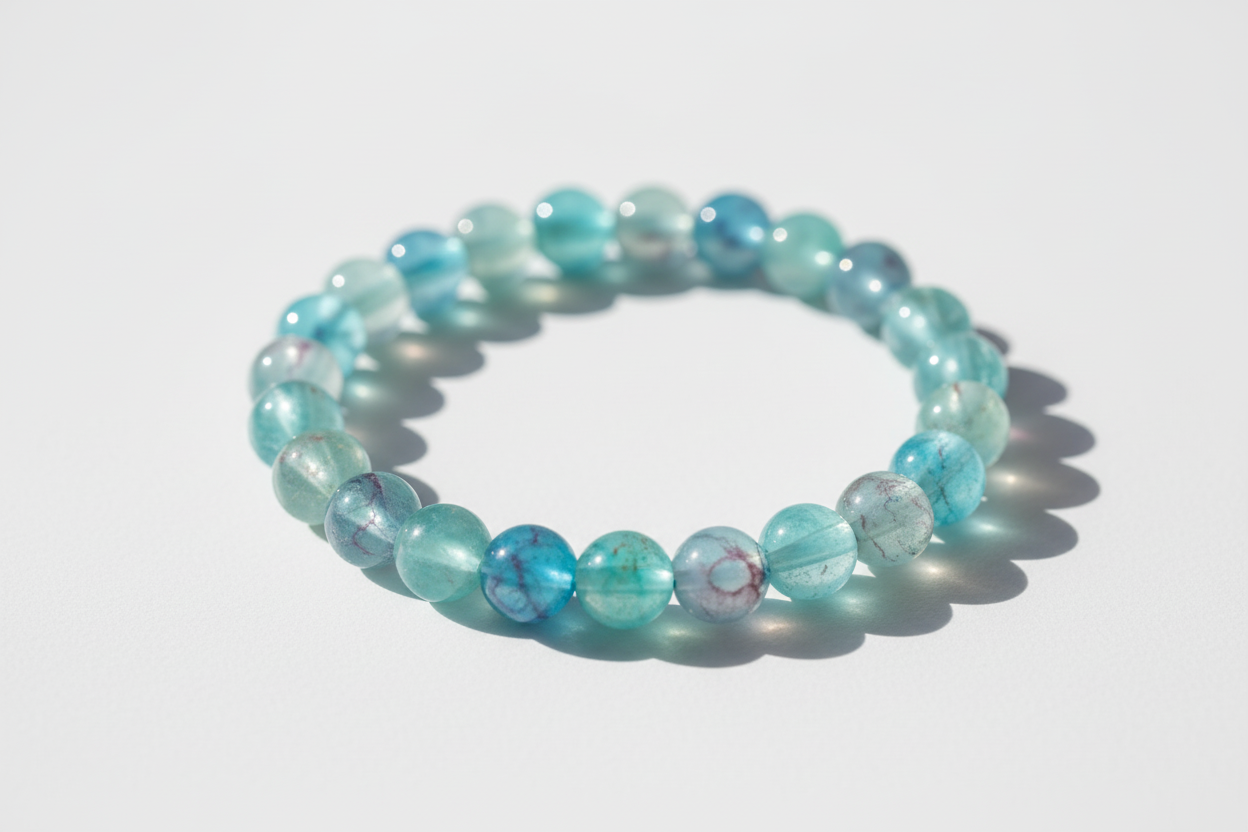 Transparent Blue Shaded Beads Bracelet 1