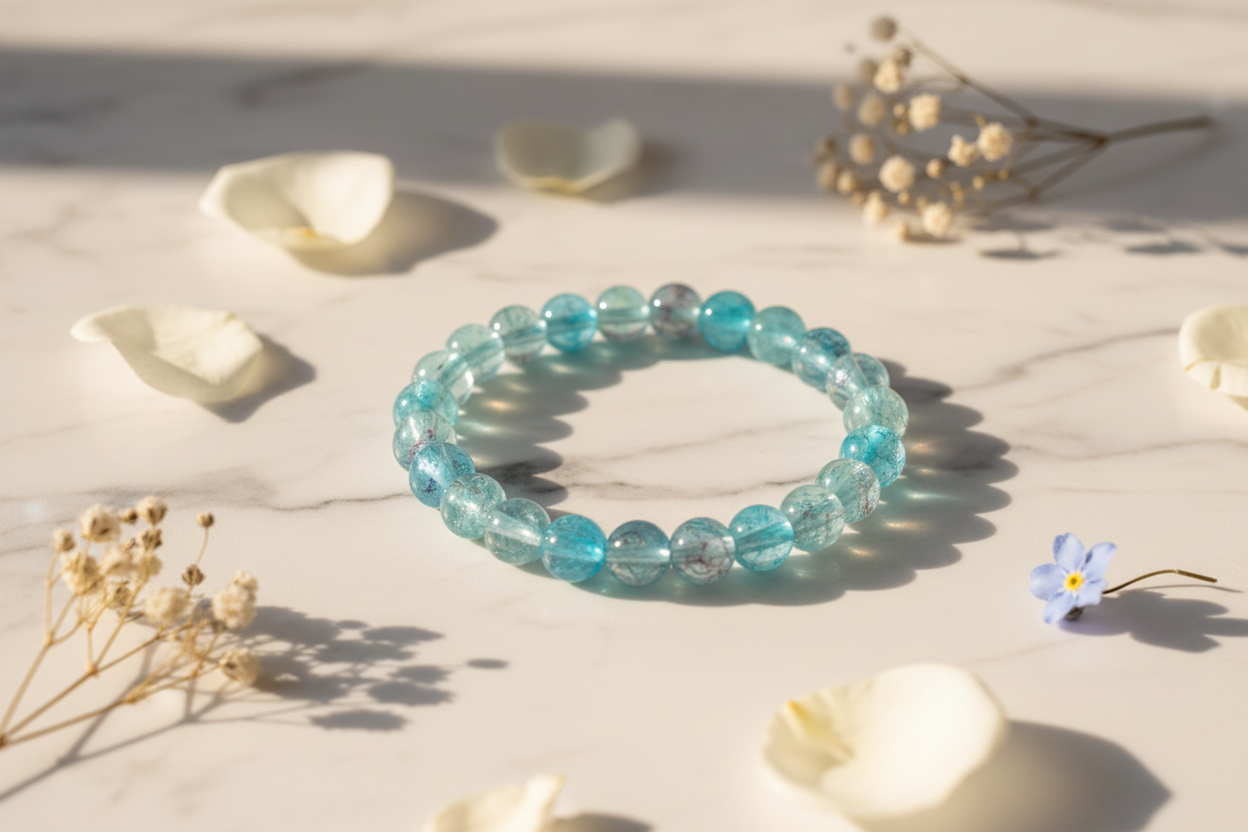 Transparent Blue Shaded Beads Bracelet 2