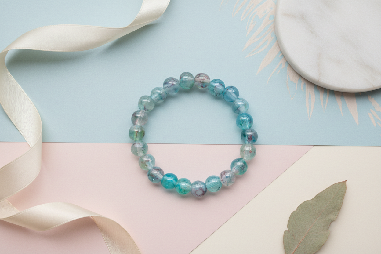 Transparent Blue Shaded Beads Bracelet 3