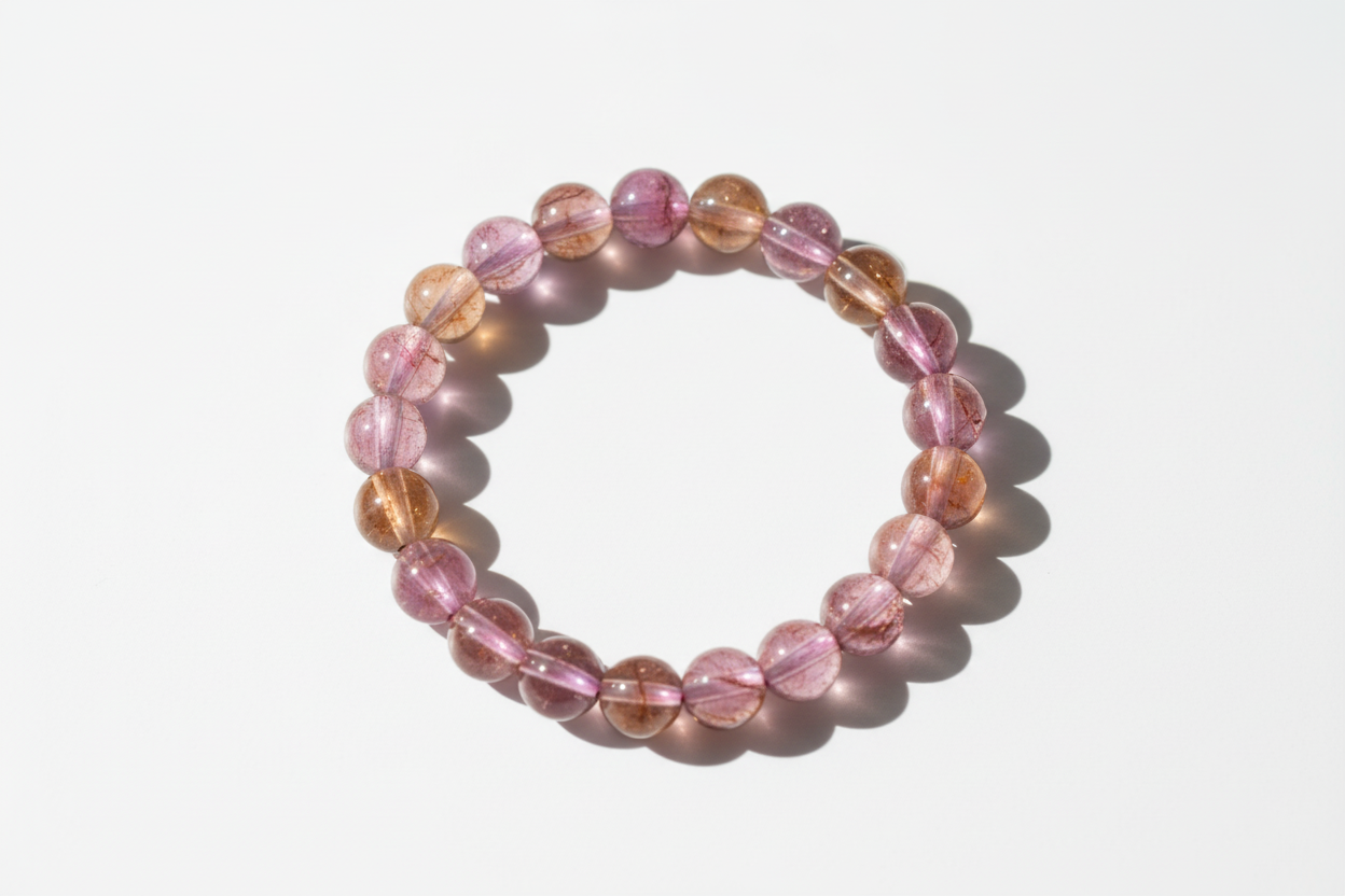 Transparent Brown Shaded Beads Bracelet 1