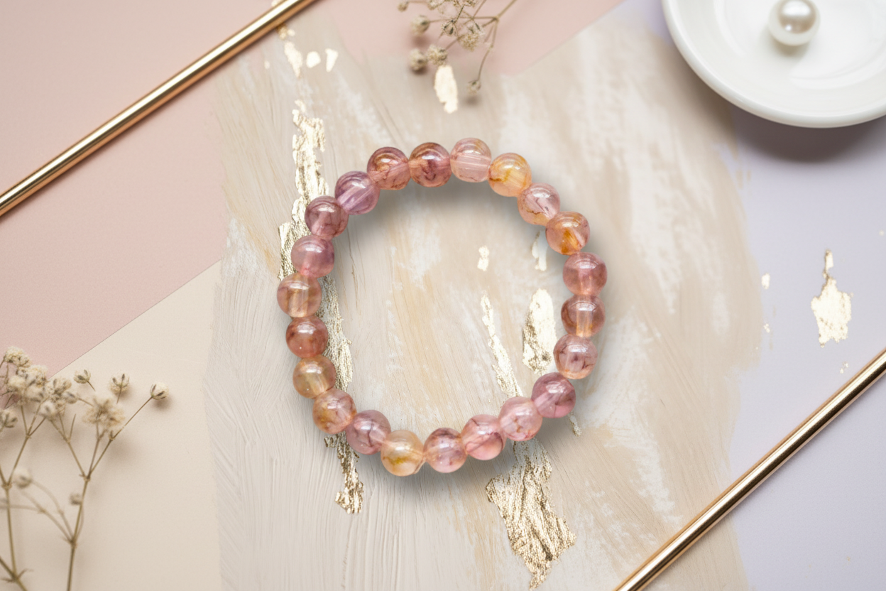Transparent Brown Shaded Beads Bracelet 3