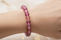 Transparent Dark Pink Shaded Beads Bracelet 4