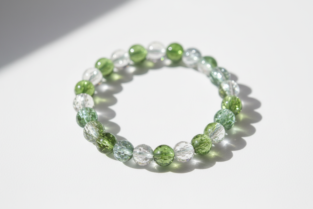 Transparent Green Beads Bracelet 1