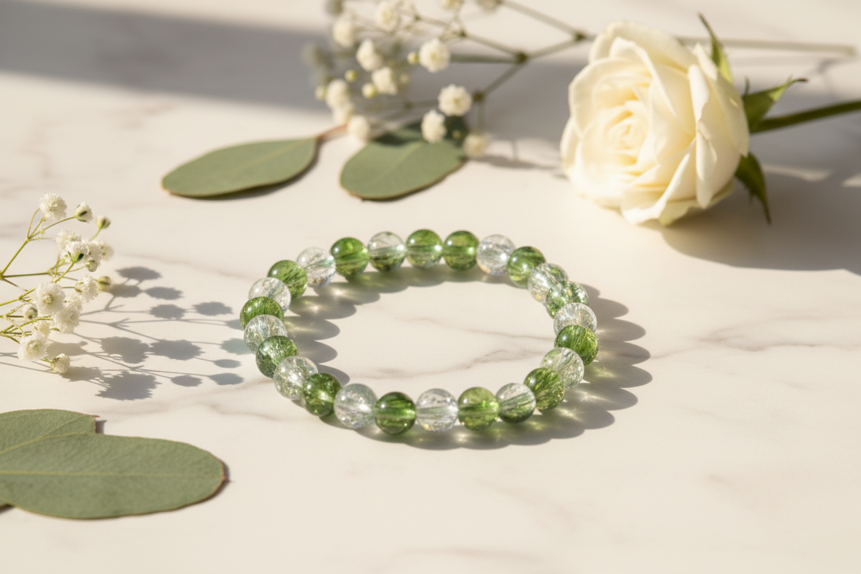Transparent Green Beads Bracelet 2