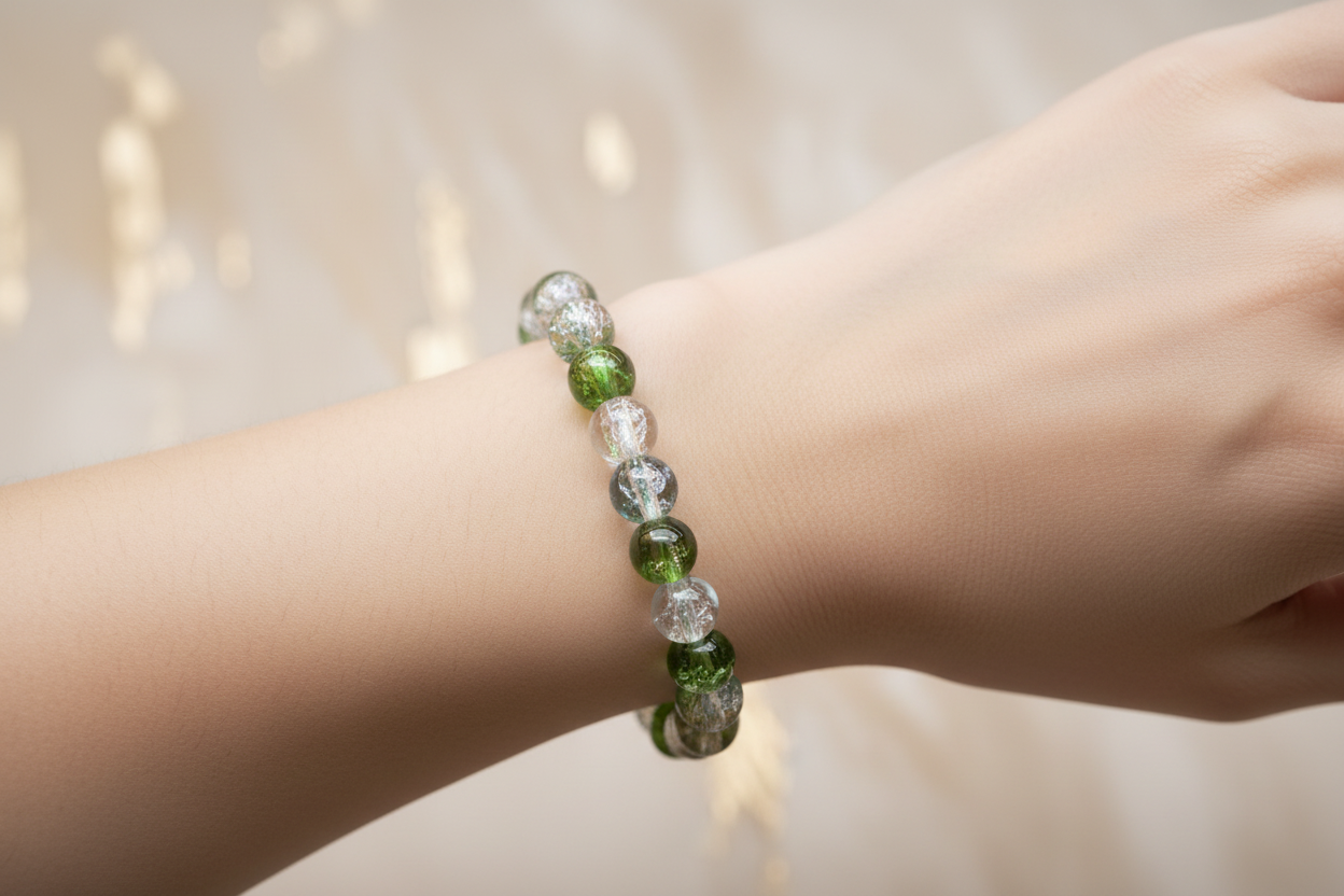 Transparent Green Beads Bracelet 4