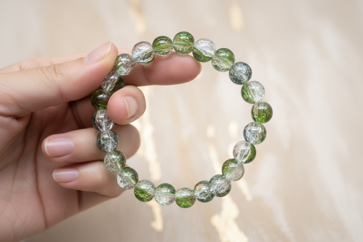 Transparent Green Beads Bracelet 5