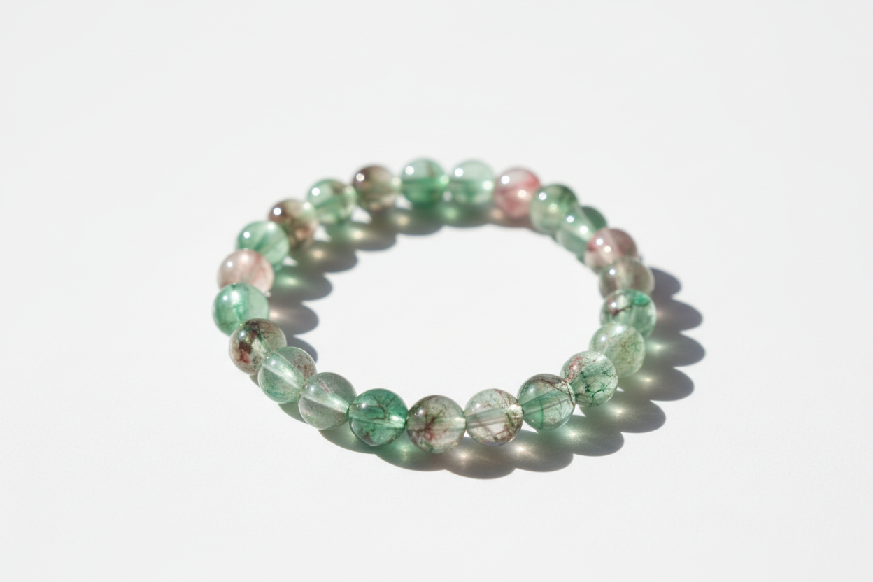 Transparent Green Shaded Beads Bracelet 1