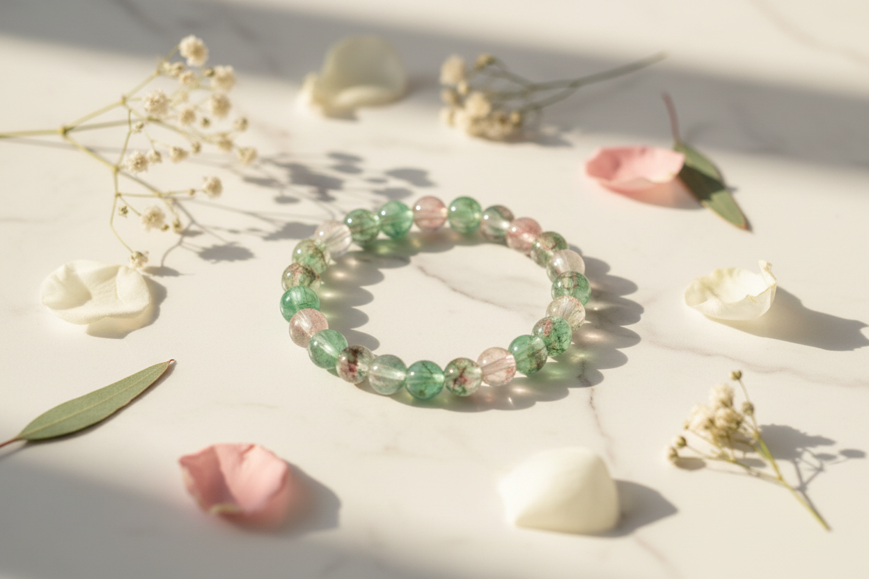 Transparent Green Shaded Beads Bracelet 2