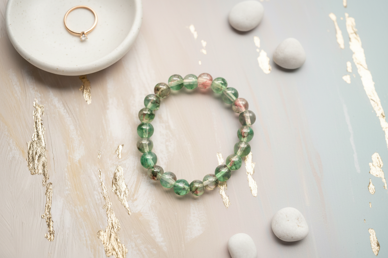Transparent Green Shaded Beads Bracelet 3