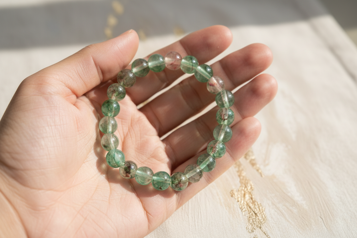 Transparent Green Shaded Beads Bracelet 5