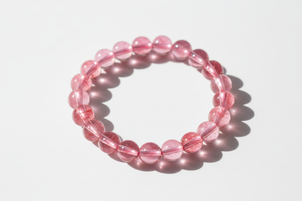 Transparent Red Shaded Beads Bracelet 1