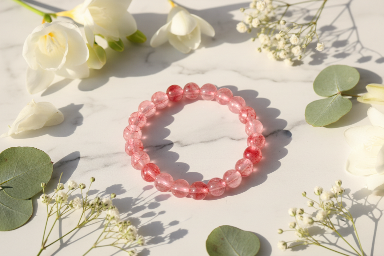 Transparent Red Shaded Beads Bracelet 2