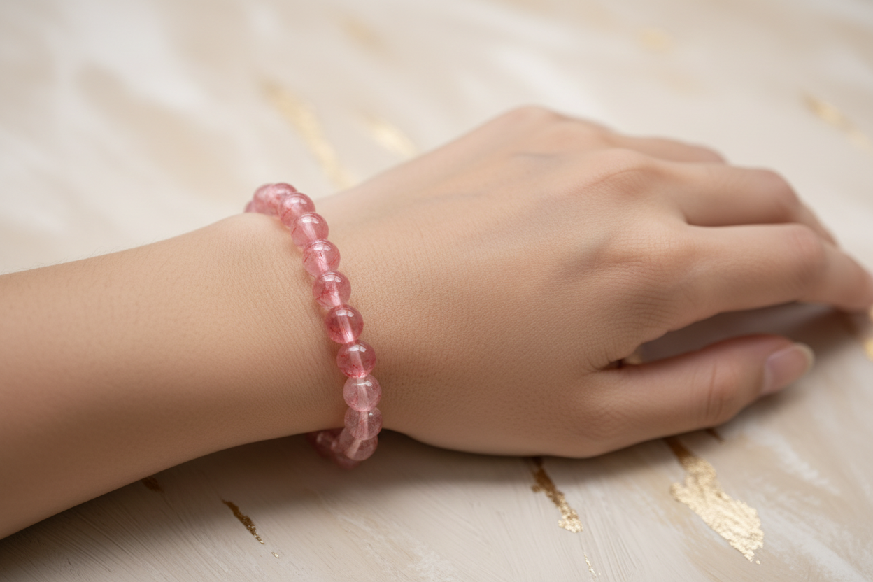 Transparent Red Shaded Beads Bracelet 4