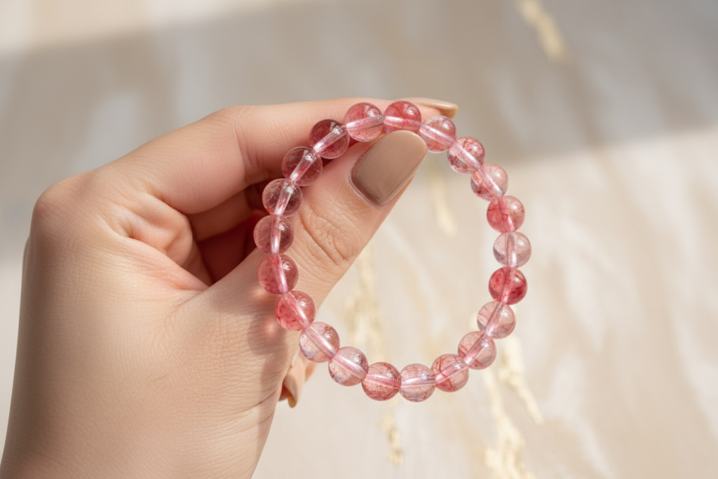 Transparent Red Shaded Beads Bracelet 5