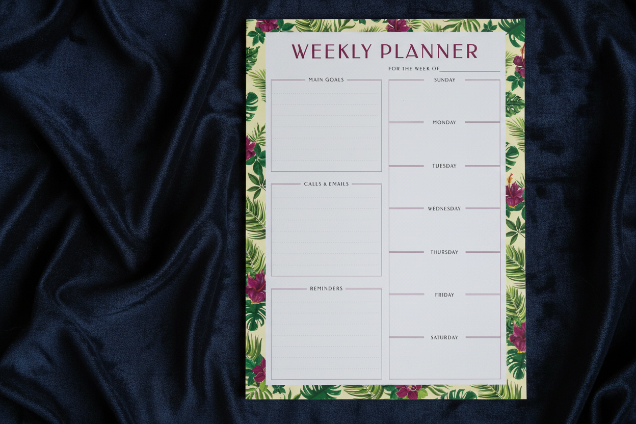 Tropical Planner on Navy Velvet