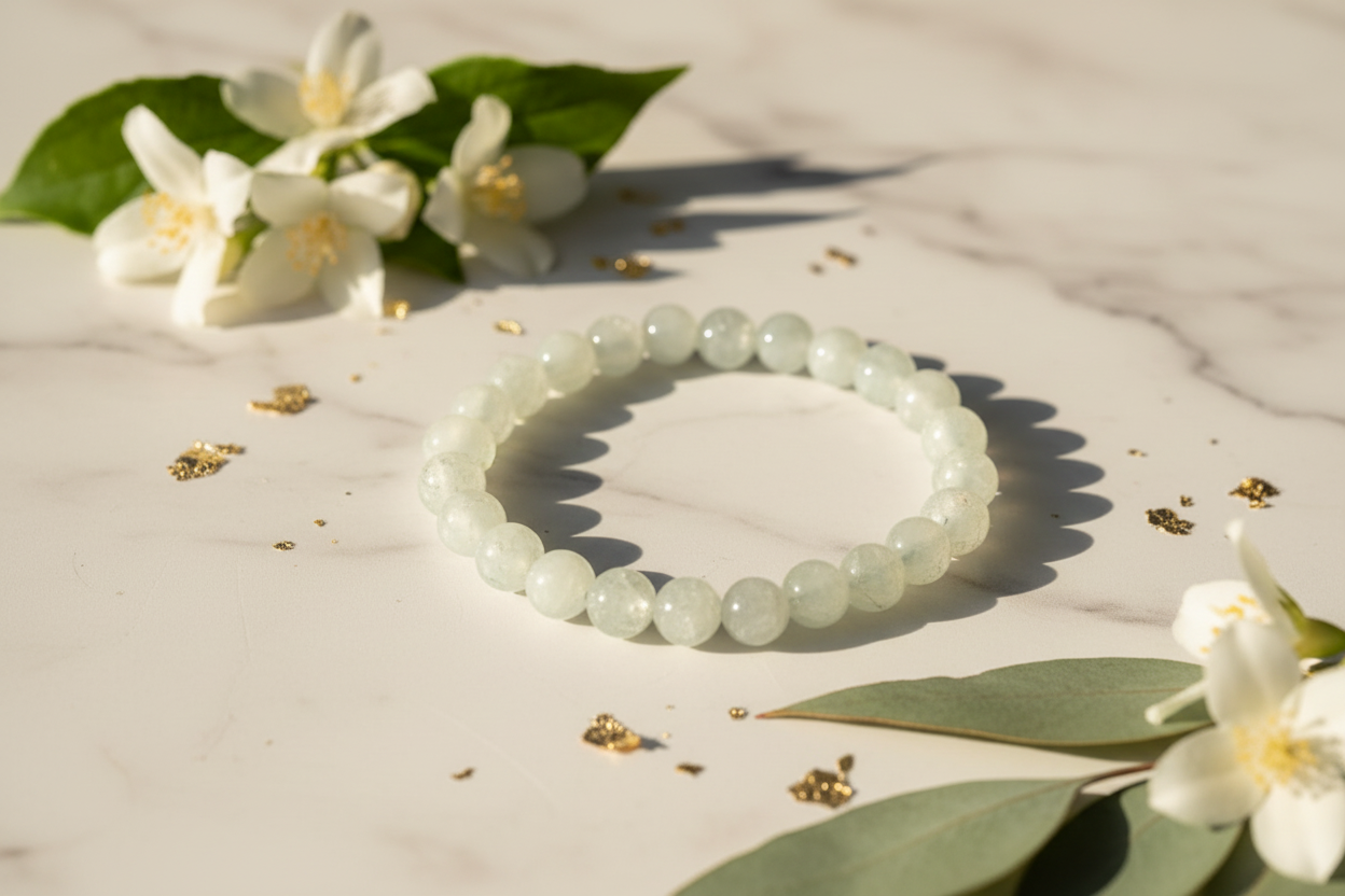 White Shaded Beads Bracelet 2