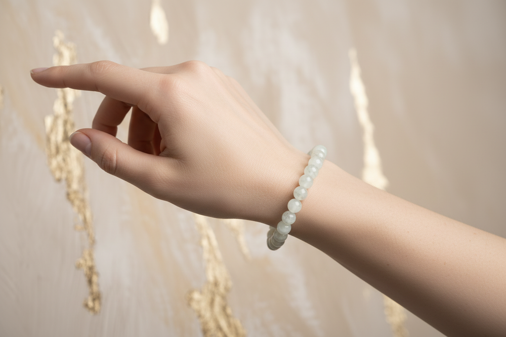 White Shaded Beads Bracelet 4