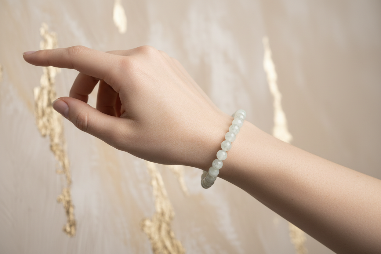 White Shaded Beads Bracelet 4