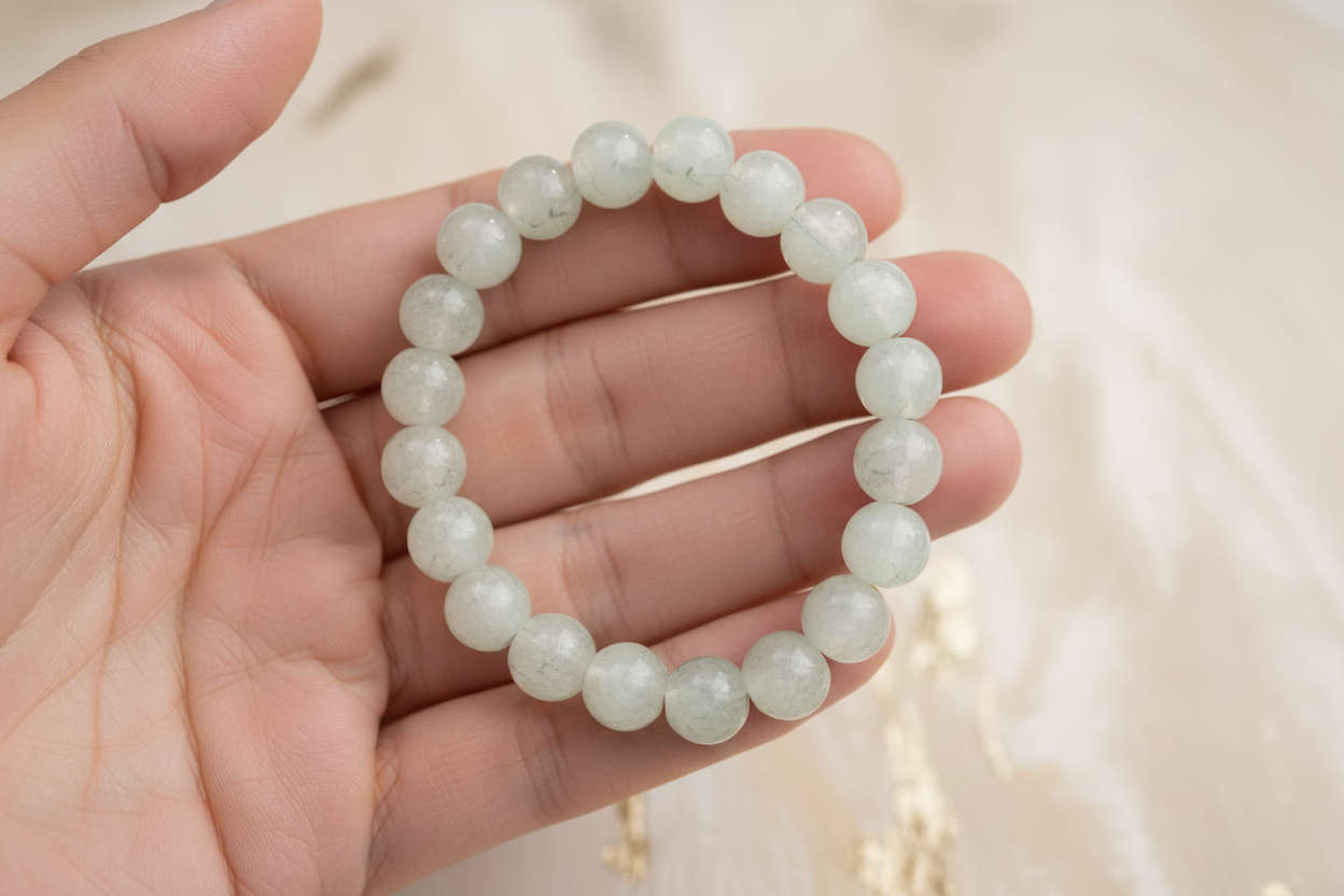 White Shaded Beads Bracelet 5